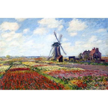 Fields of Tulip With The Rijnsburg Windmill - Monet